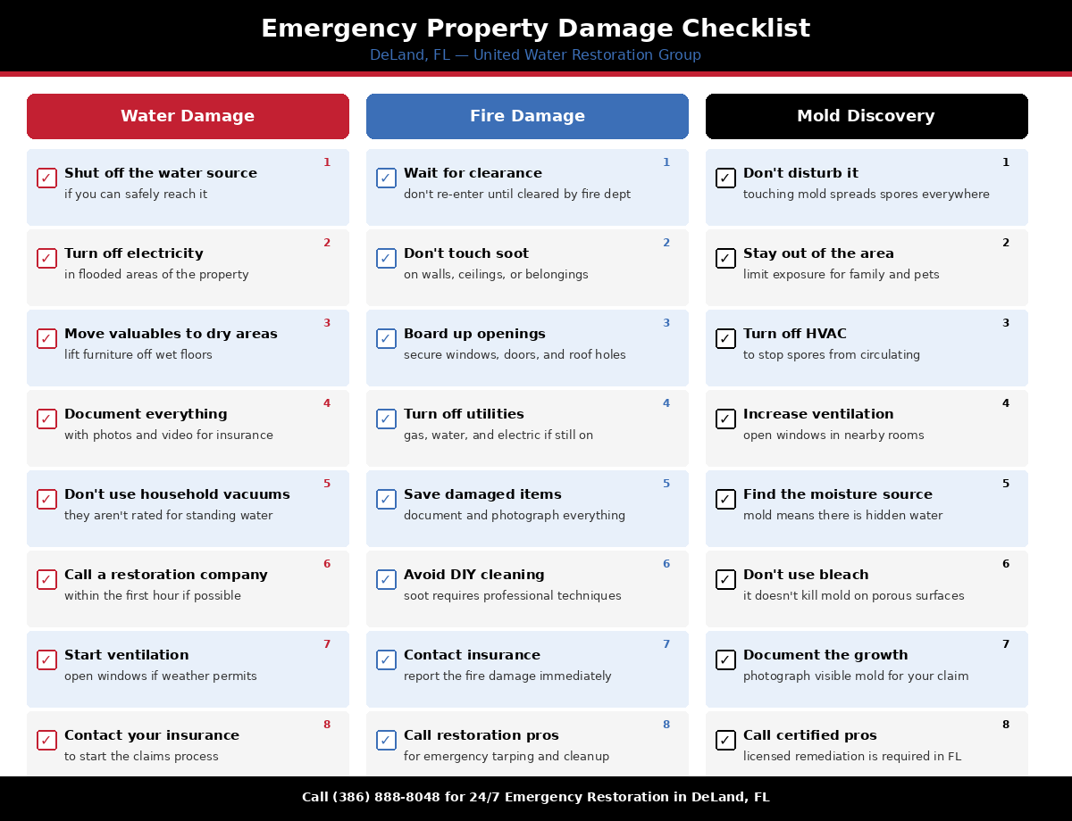 deland-fl-restoration-emergency-checklist Emergency property damage checklist for water damage restoration in DeLand FL
