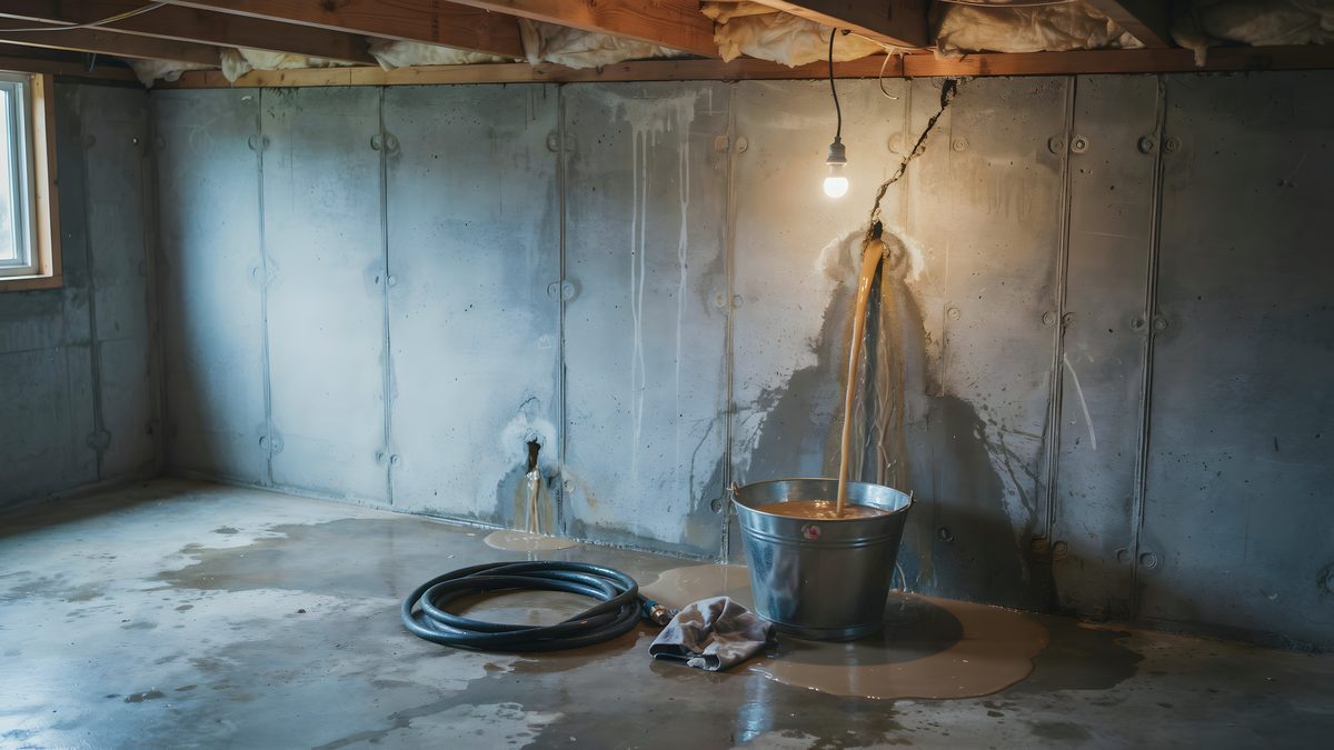 Water leaking into a residential basement, a vulnerable area